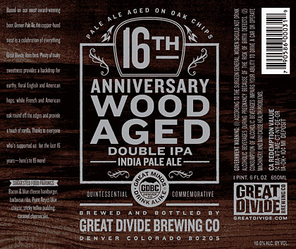 Great Divided 16th Anniversary Wood Aged label