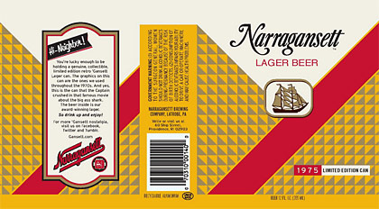 Narragansett Throw-back Lager Label