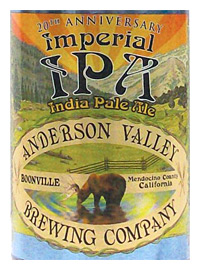 Beer Label: Anderson Valley 20th Anniversary Imperial IPA